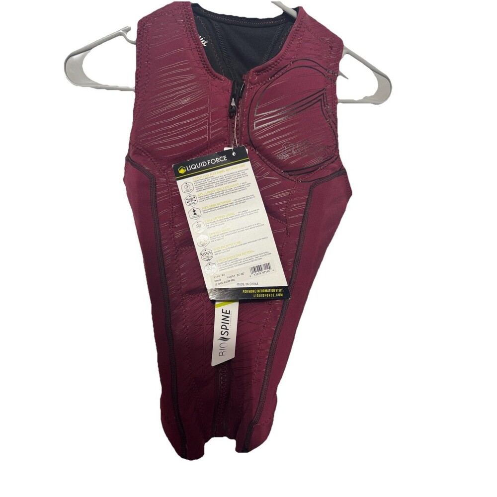 Liquid Force Ghost F4 Impact Vest Ladies Small 32” - 35” Maroon Wine Wakeboard